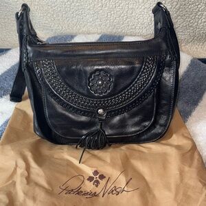 Patricia Nash Black Leather Crossbody Bag